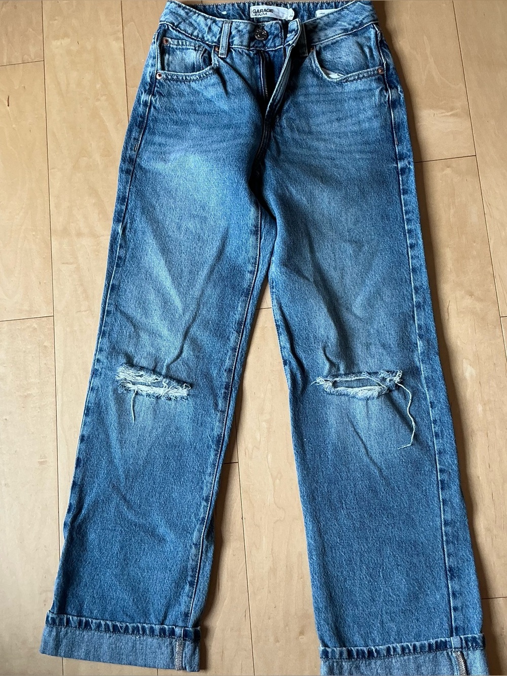 Garage low rise 90’s women straight Blue Denim Jeans